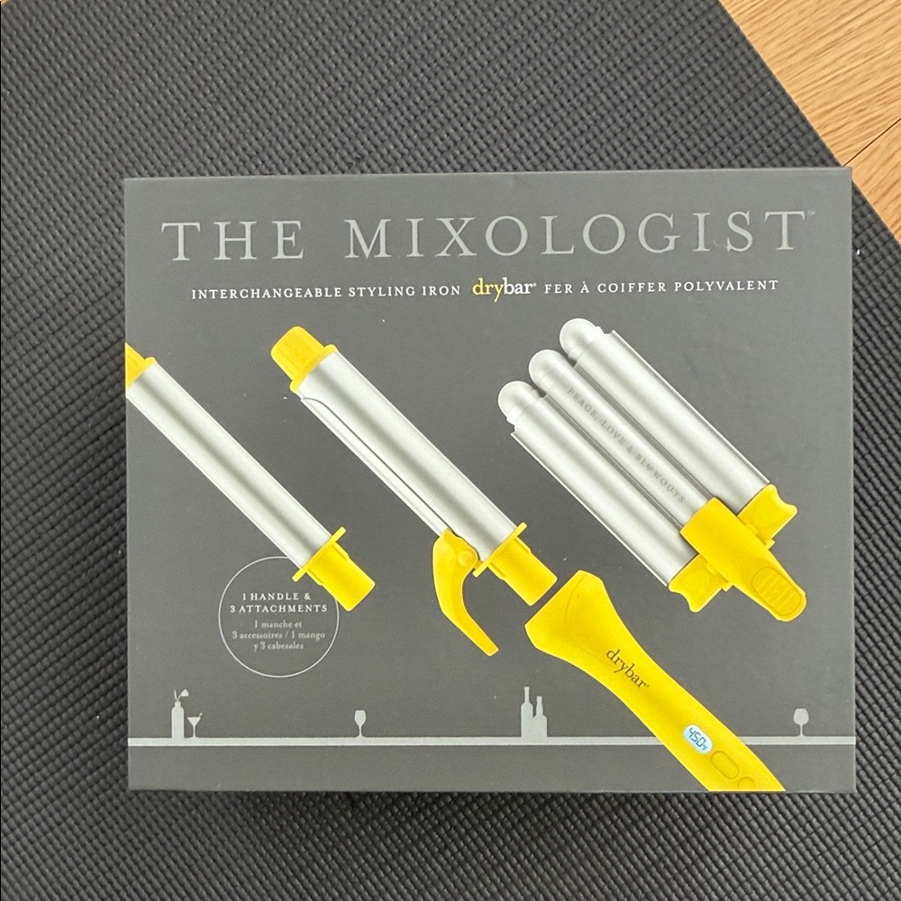 Drybar The Mixologist Interchangeable Styling Iron w/1 handle 3 Attachments